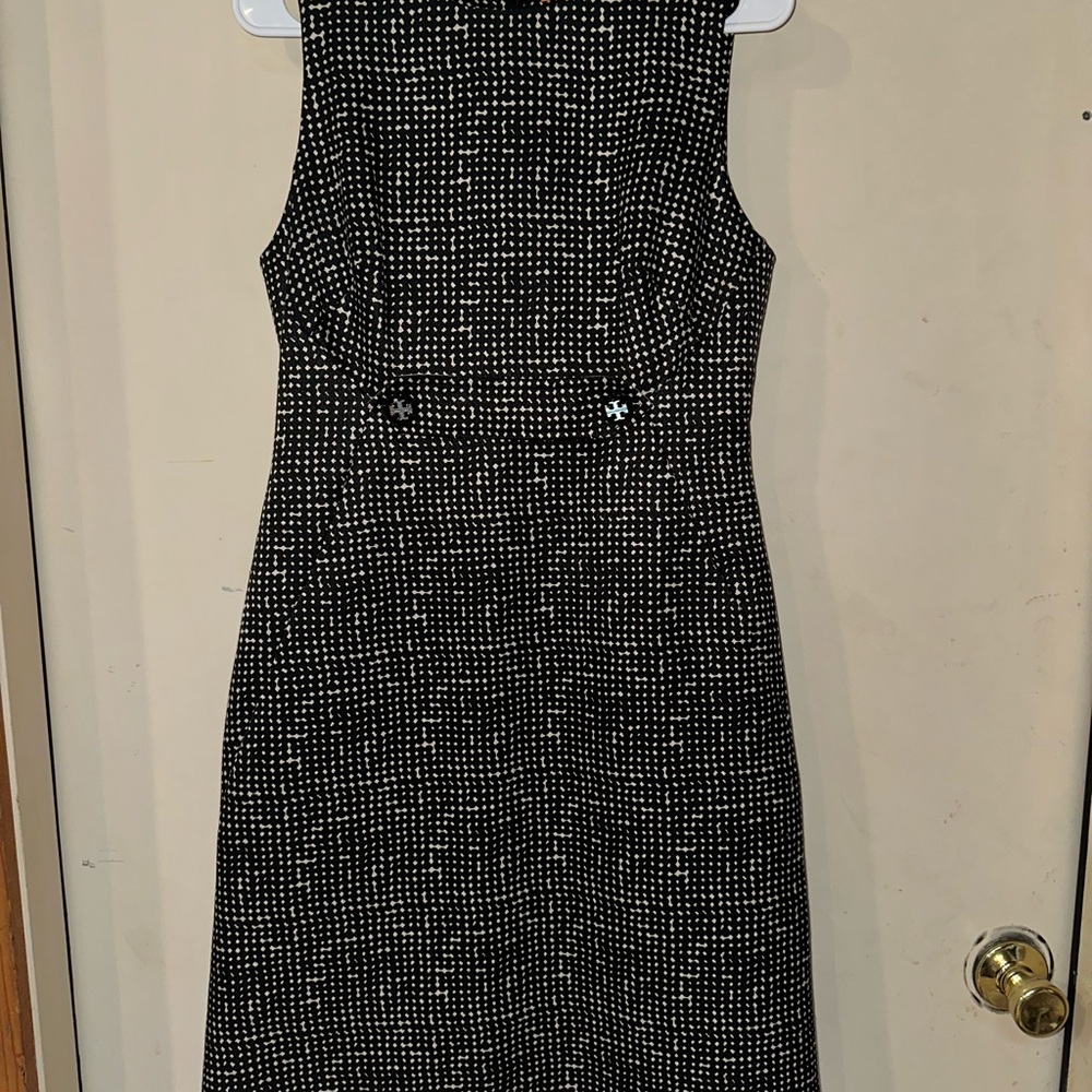 Tory Burch Black and White Midi Dress